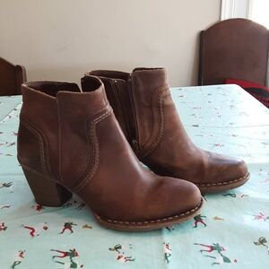 Clarks Brown Heeled Boots